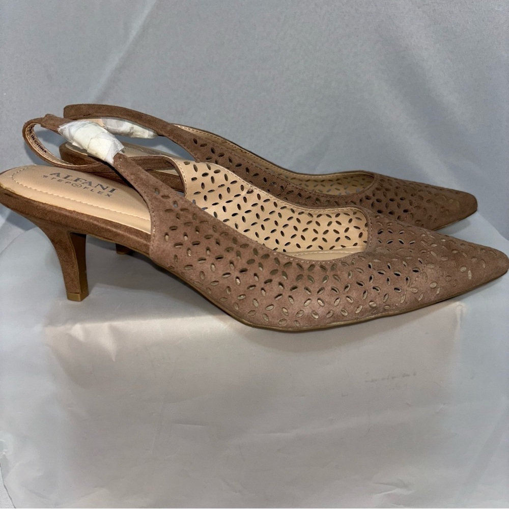 Alfani Step n Flex Women's Babbsy3 Pointed Toe Special Occasion Slingback Sz 10